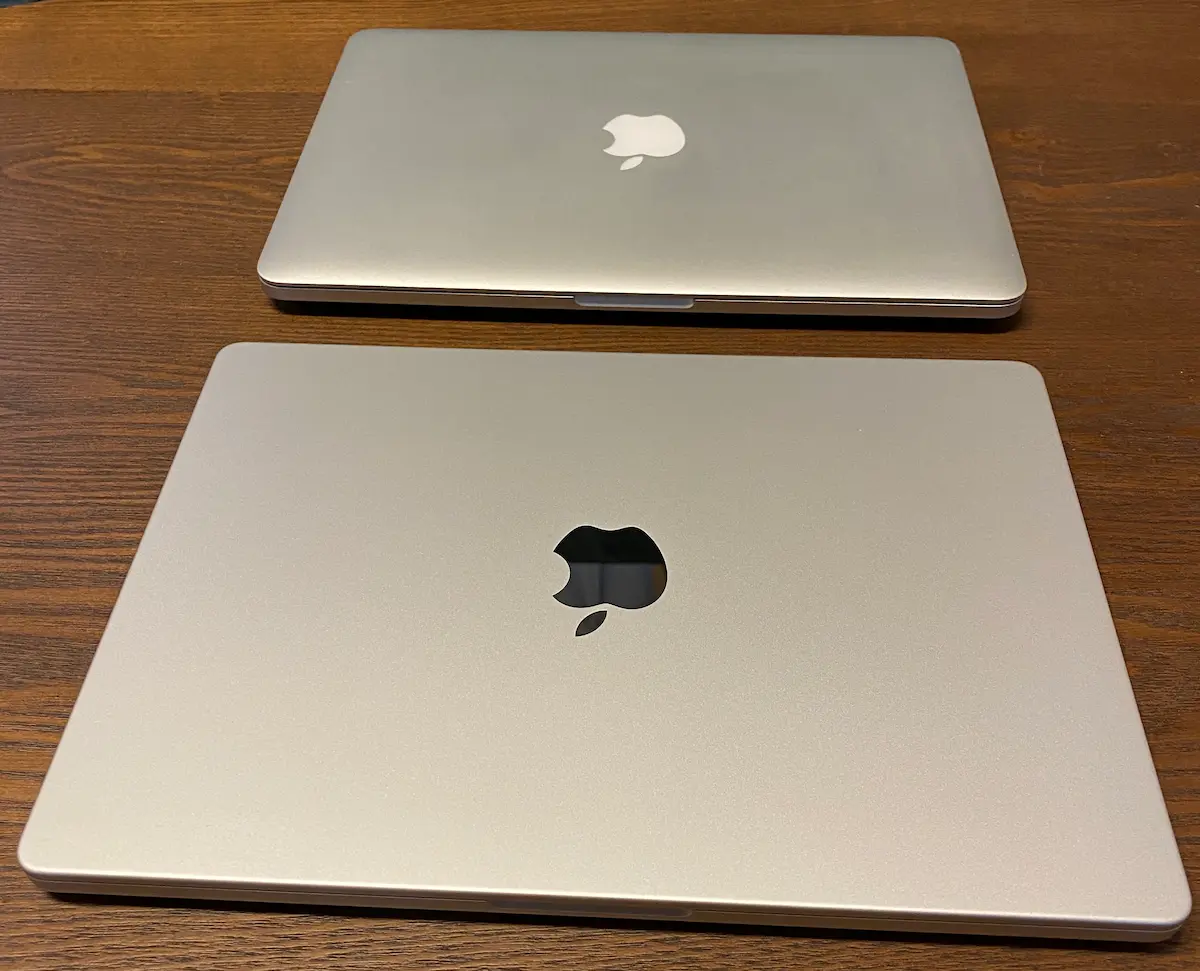 MacBookPro13インチ14インチサイズ比較